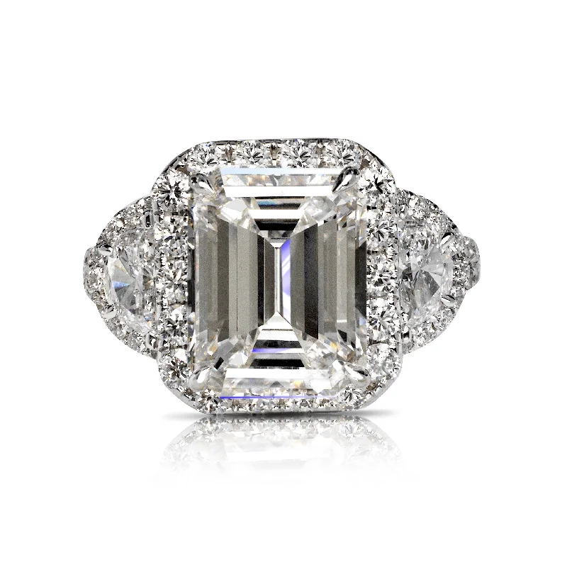 women’s promise rings sets -LINDA 7 CARAT EMERALD CUT E COLOR VS1 CLARITY DIAMOND ENGAGEMENT RING PLATINUM CERTIFIED 5CT E VS1 BY MIKE NEKTA