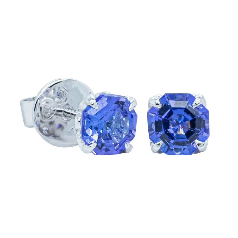 timeless earrings for women -18ct White Gold Tanzanite Octavia Stud Earrings