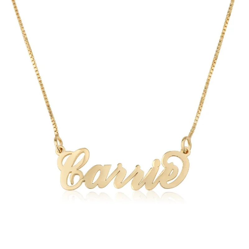 gemstone pendant necklaces for women -Custom Name Script Necklace - Carrie Font