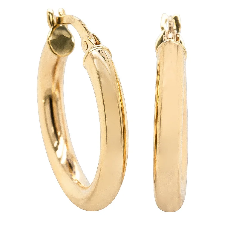 women’s ear cuff earrings -9ct Yellow Gold Medium Hoop Earrings