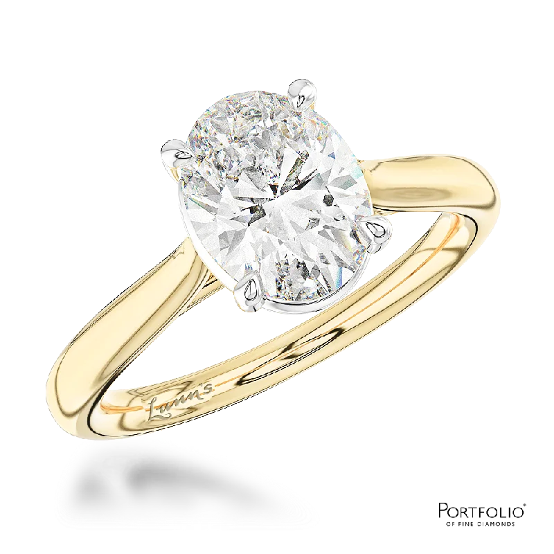 custom silver rings for women -Solitaire 1.20ct D VS2 Diamond Yellow Gold/Platinum Ring