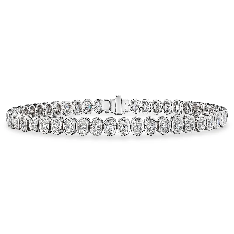 wedding bangles for brides -Oval Cut Diamond Bracelet, 6.5 CT