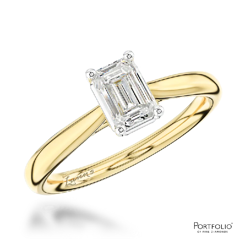 beautiful cocktail rings for women -Solitaire 0.70ct G VS1 Diamond Yellow Gold/Platinum Ring