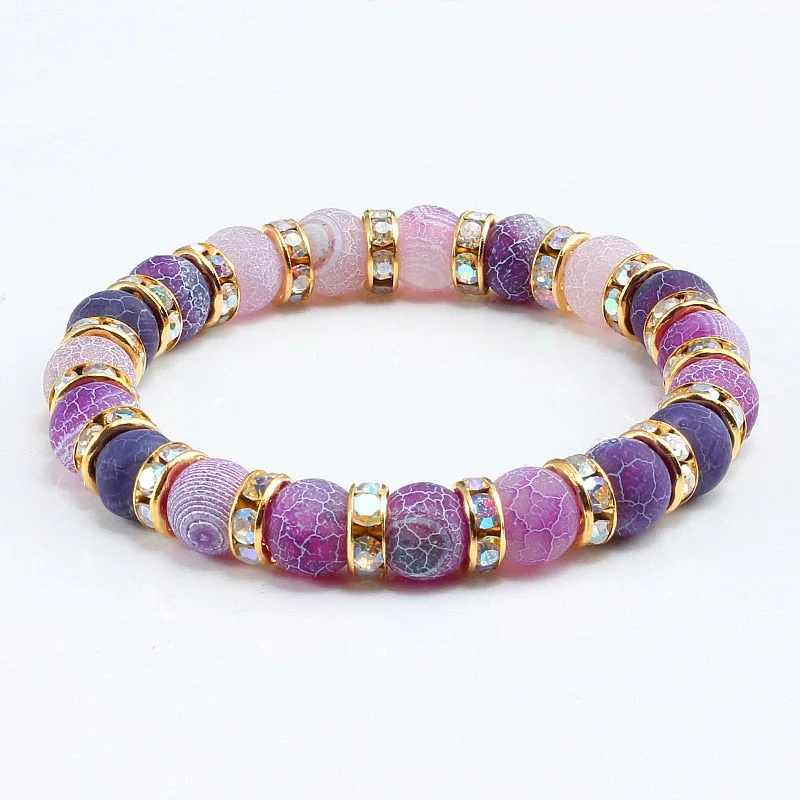 bohemian style bangles for women -Crystal Beaded Chakra Yoga Bracelet