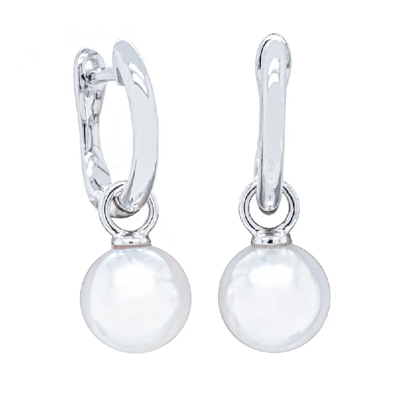 classic diamond earrings -18ct White Gold Cosy Earrings With Akoya Pearls