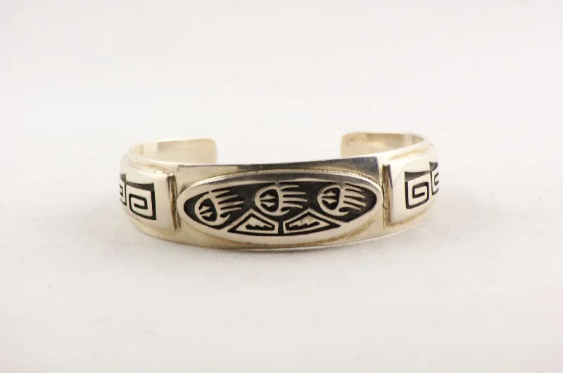 luxury bracelets for women -Hopi Overlay Bear Paw Cuff Bracelet by Floyd Lomakuyvaya