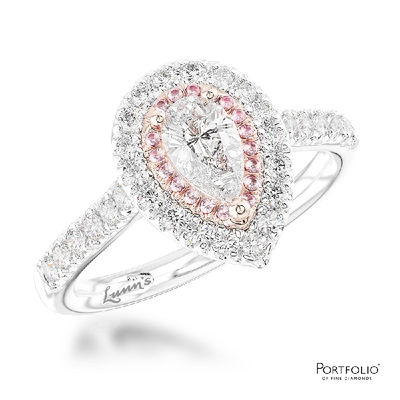 bold statement rings for women -Cluster 0.30ct D SI1 Diamond Platinum/Rose Gold Ring