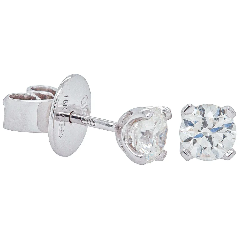 classic diamond earrings -18ct White Gold .80ct Diamond Blossom Stud Earrings