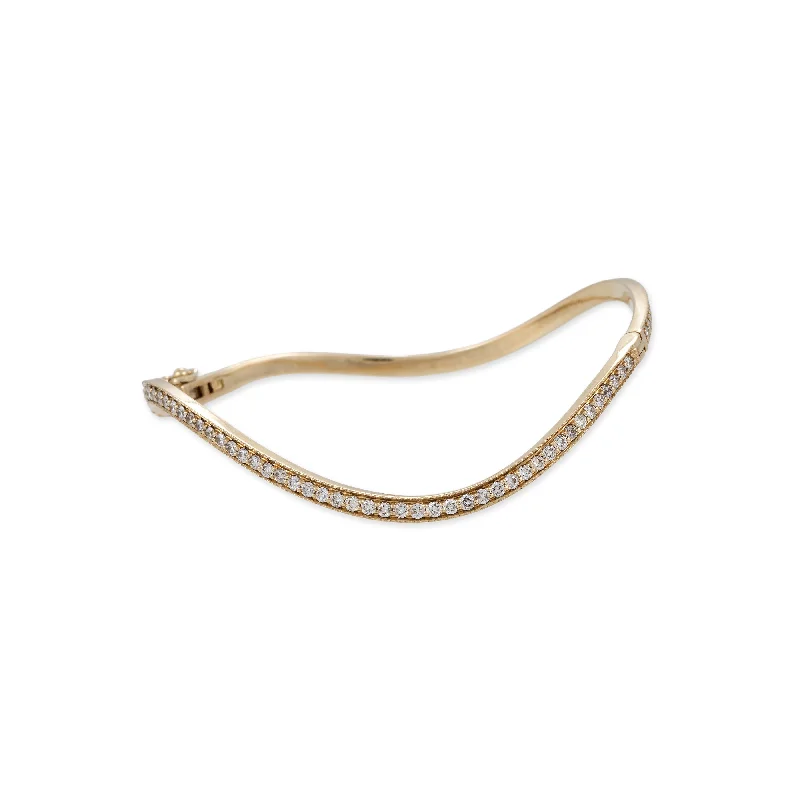 women’s bangles sets -PAVE DIAMOND WAVE BANGLE BRACELET