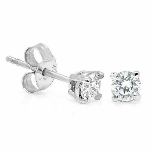 fashionable drop earrings -.40 TCW Round Studs Cubic Zirconia CZ Earrings