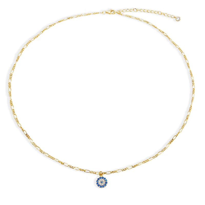 creative design necklaces for women -THE EVIL EYE FIGARO CHAIN NECKLACE