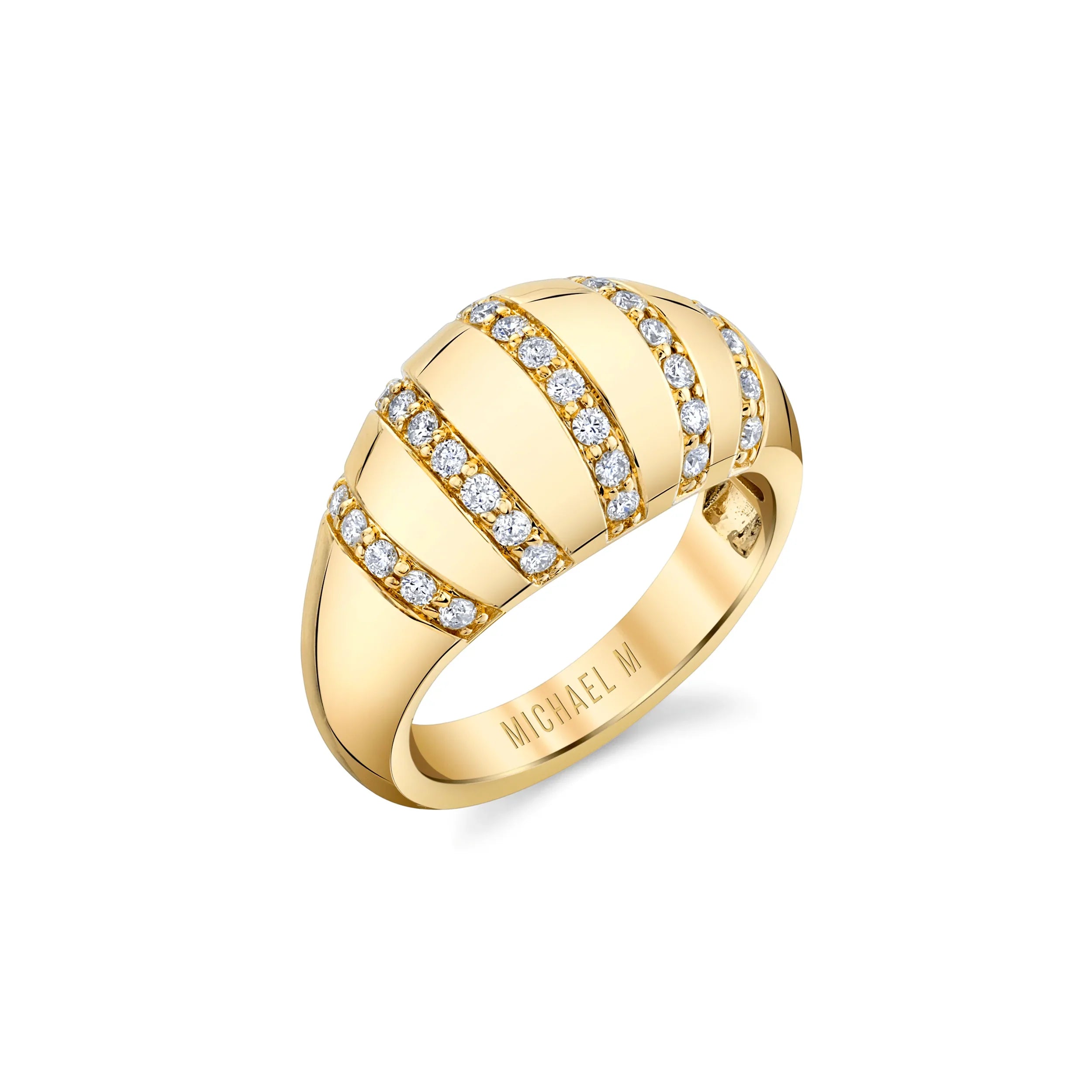 fashion rings for special events -Orb Stripe Signet Ring F532