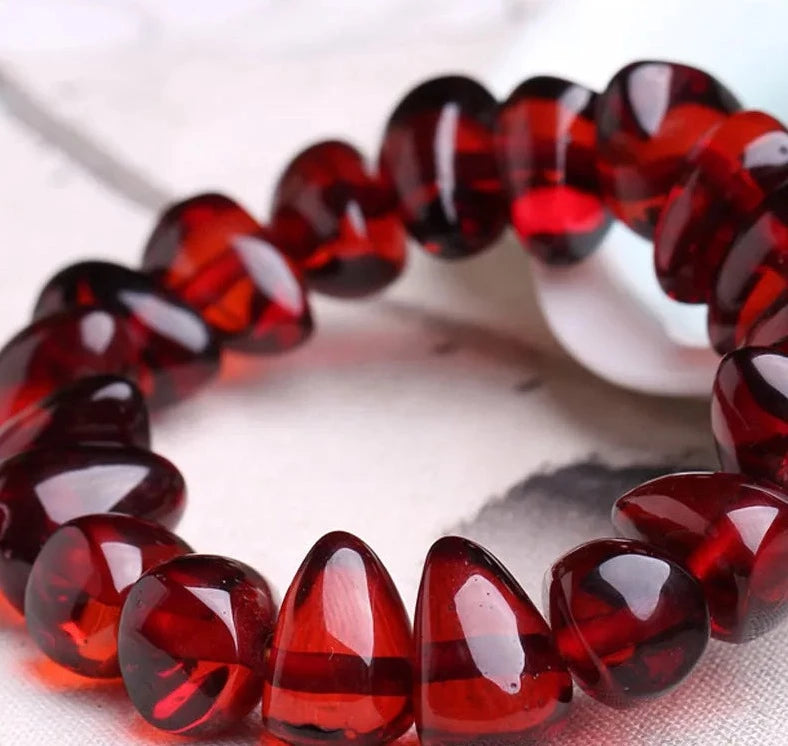 stackable bangles for women -Baltic Red Amber Bracelet