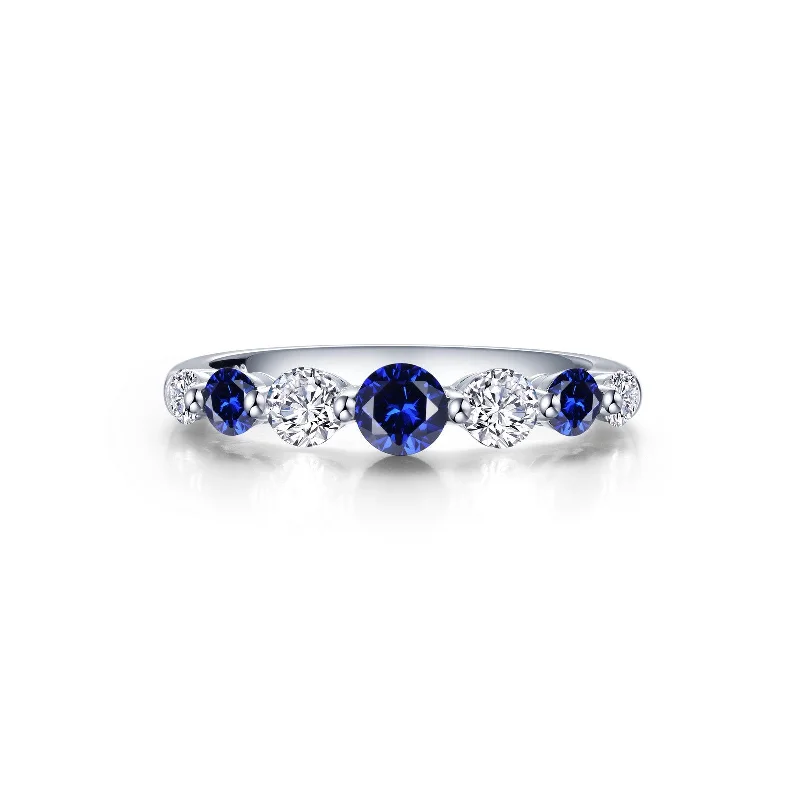 sparkling rings for women -Lafonn Kaleidoscope Sapphire Ring SYR021SP