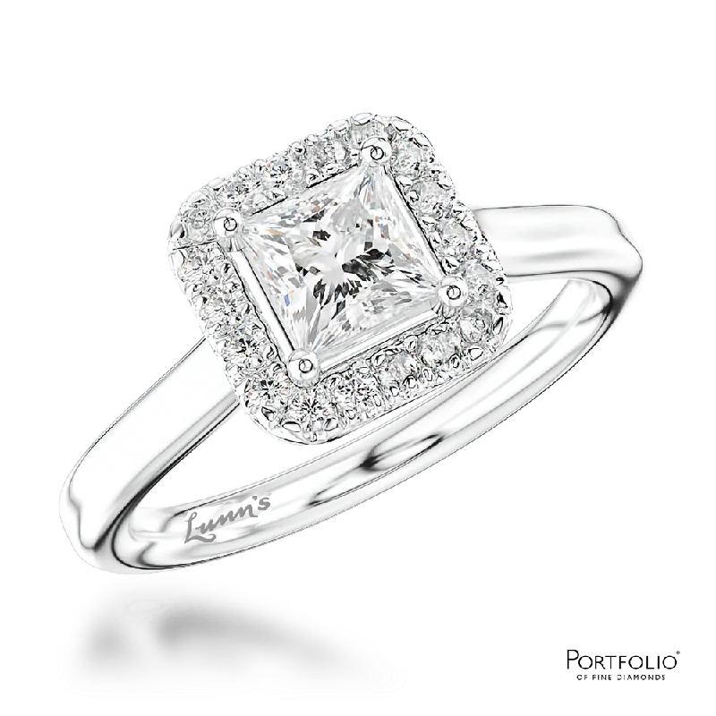 diamond rings for women -Cluster 0.50ct E SI1 Diamond Platinum Ring