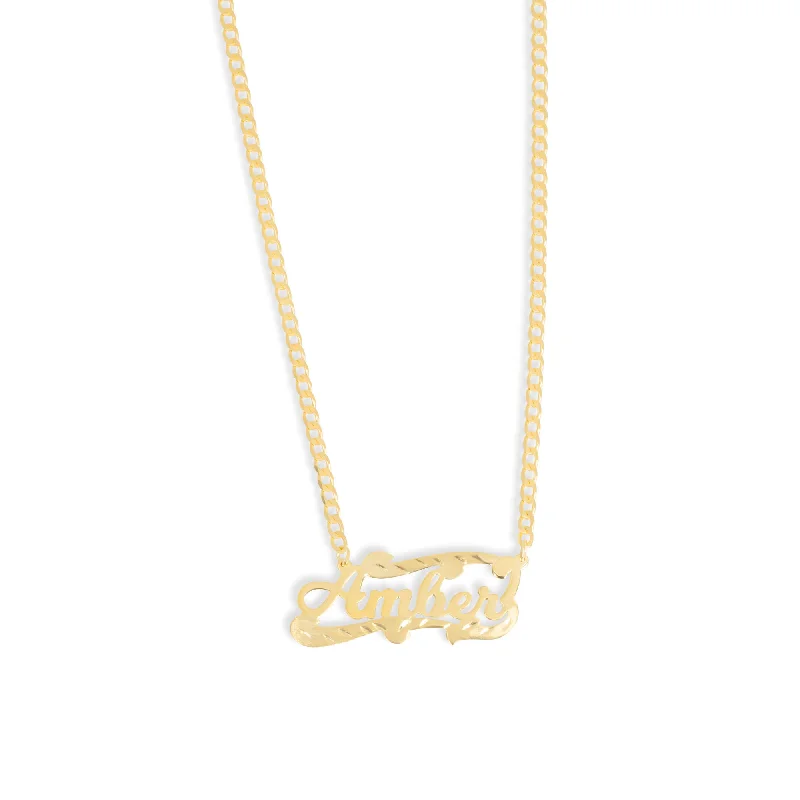 minimalist gold necklaces for women -THE CLASSIC DIAMOND CUT NAMEPLATE NECKLACE