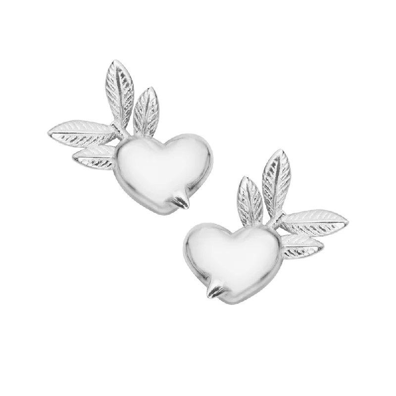 bridal earrings for women -Karen Walker Pixie Heart Studs - Sterling Silver