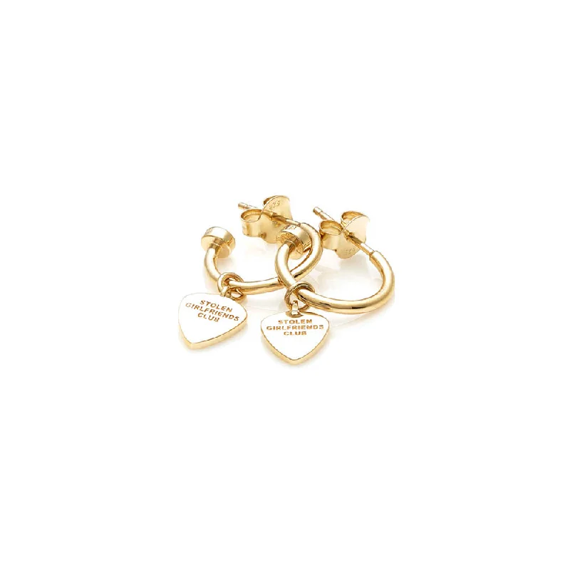 elegant hoop earrings -Stolen Girlfriends Club Guitar Pic Anchor Earrings - Gold Plated