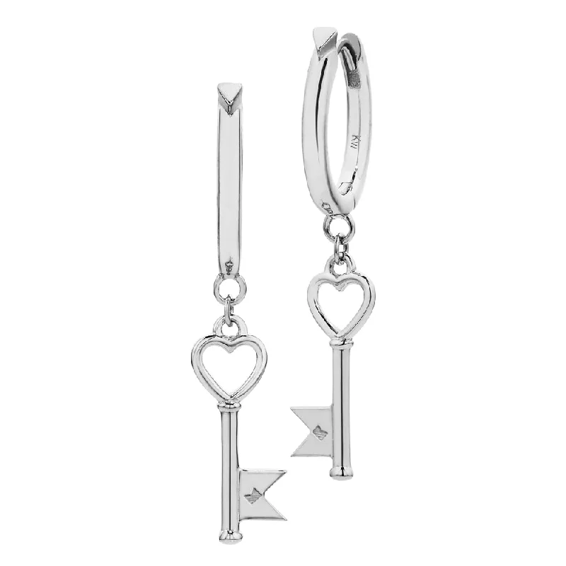 statement earrings for women -Karen Walker Monogram Key Hoops - Sterling Silver