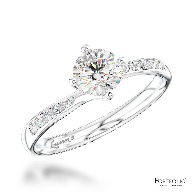 gold rings for women -Solitaire 0.80ct G SI1 Diamond Platinum Ring