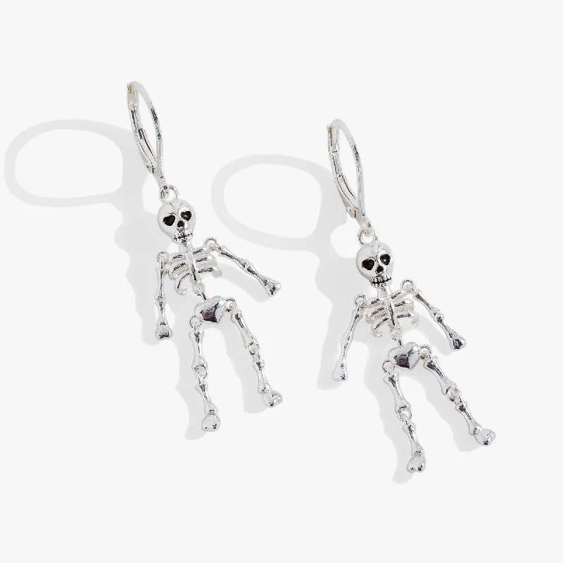 custom gold earrings for women -Skeleton Drop Earring