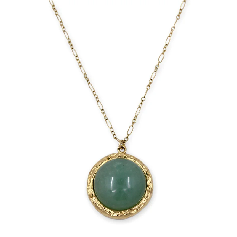 heart-shaped necklaces for women -CINDY Necklace - Gold with Green Aventurine