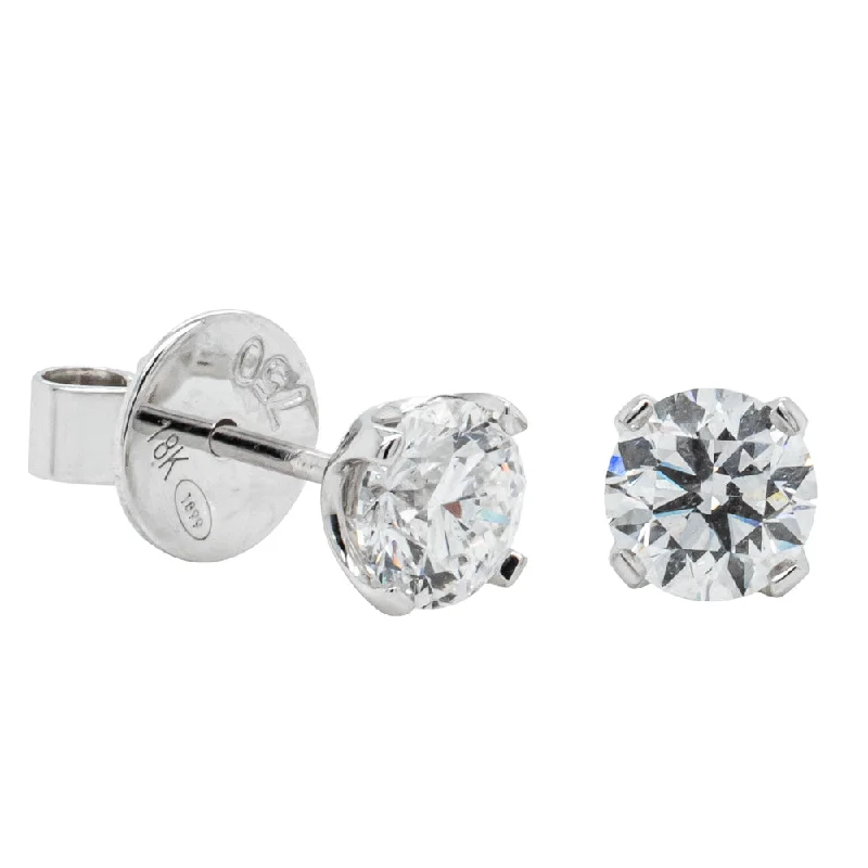 chic gold earrings -18ct White Gold 1.40ct Diamond Blossom Stud Earrings