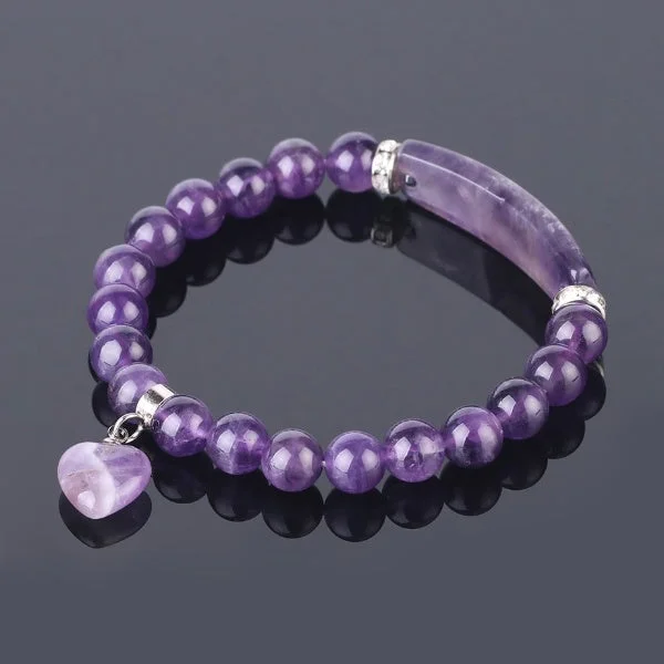 women’s charm bracelets -Intuitive Heart Amethyst Bracelet