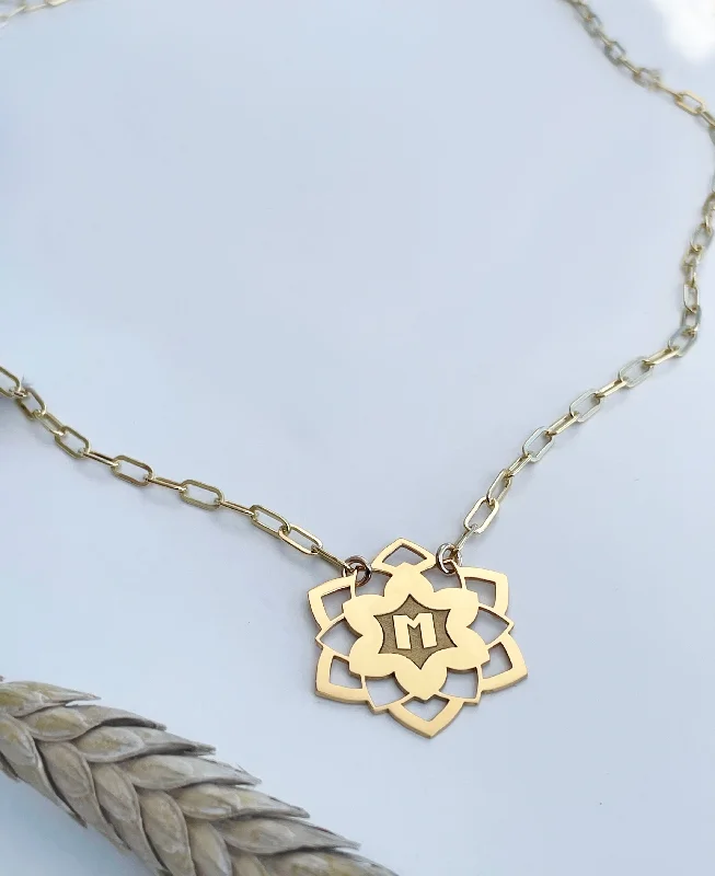 vintage gold necklaces for women -Avery Mandala Medallion Necklace