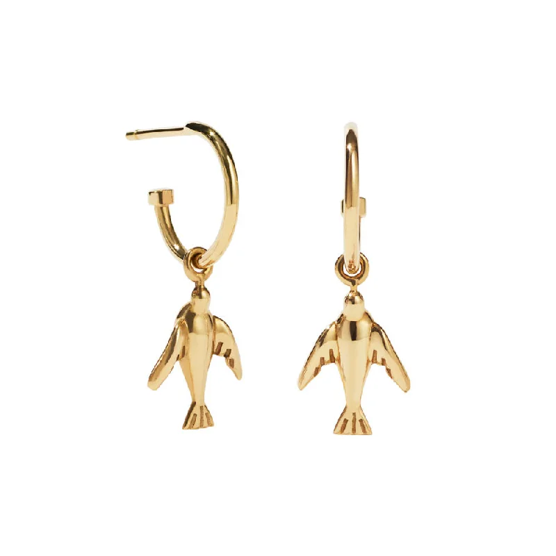 classic dangly earrings for women -Meadowlark Dove Signature Hoop Earrings - Gold Plated