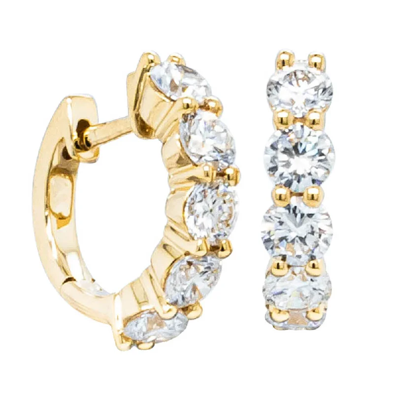 women’s custom earrings -18ct Yellow Gold Diamond Panorama Hoop Earrings