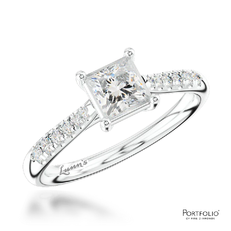 luxury fashion rings for women -Solitaire 0.50ct F SI1 Diamond Platinum Ring