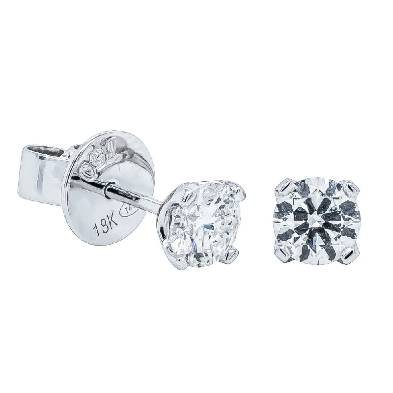 chic earrings for women -18ct White Gold 1.00ct Diamond Blossom Stud Earrings