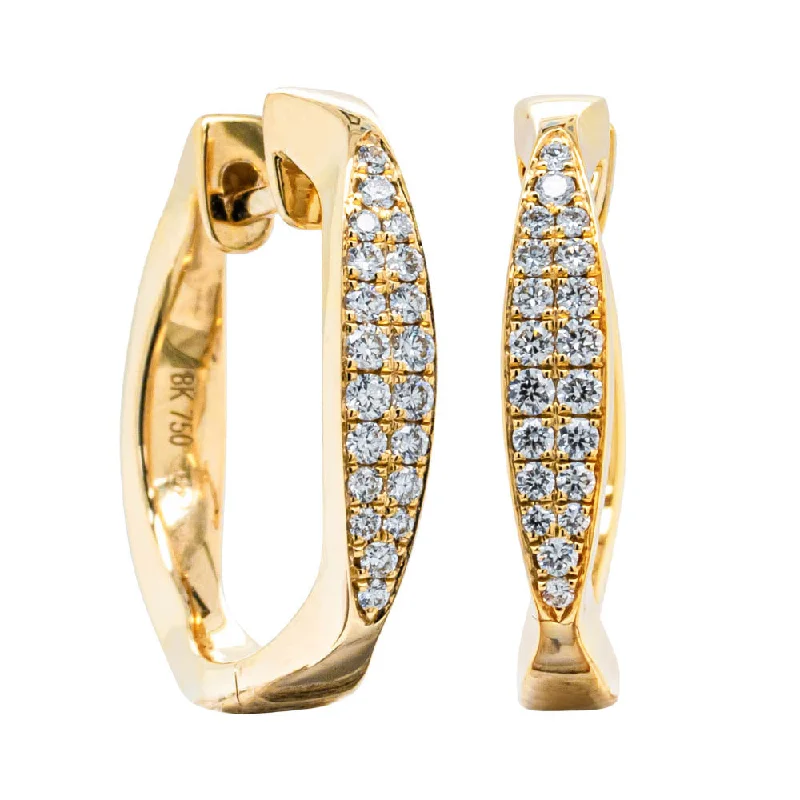 trendy ear climbers for women -18ct Yellow Gold .20ct Diamond Eos Hoop Earrings