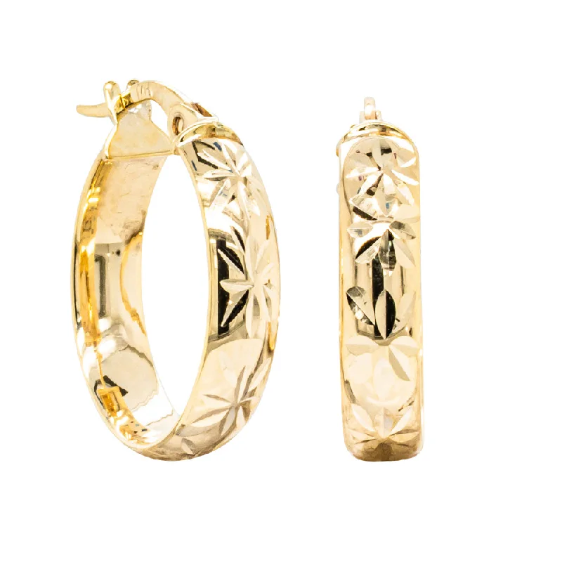 colorful earrings for women -9ct Yellow Gold Reflections Hoop Earrings