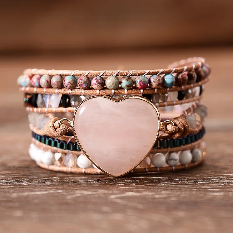 luxury bangle sets for women -Love Harmony Rose Quartz Bracelet