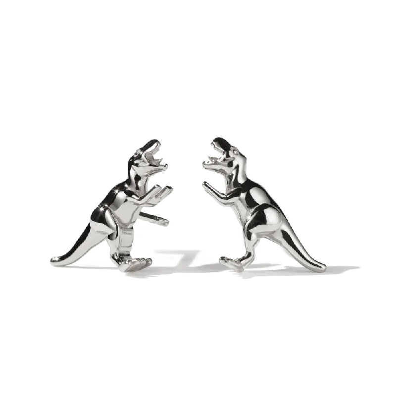 silver dangling earrings for women -Meadowlark Dinosaur Stud Earrings - Sterling Silver