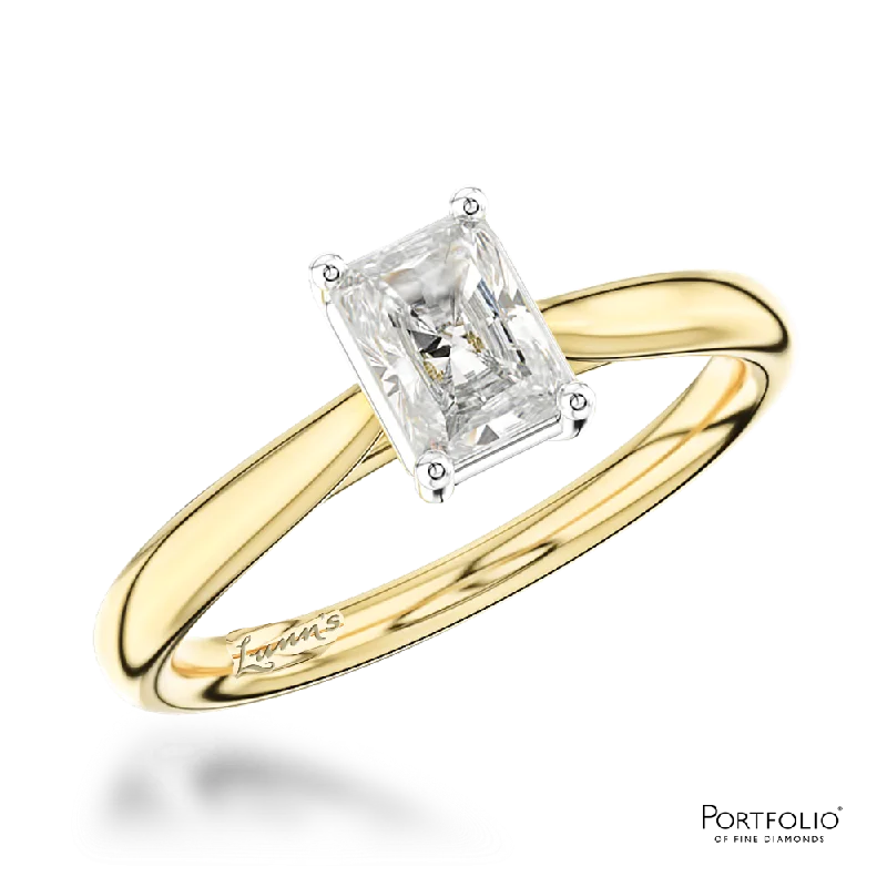 bridal engagement rings for women -Solitaire 0.70ct F SI1 Diamond Yellow Gold/Platinum Ring