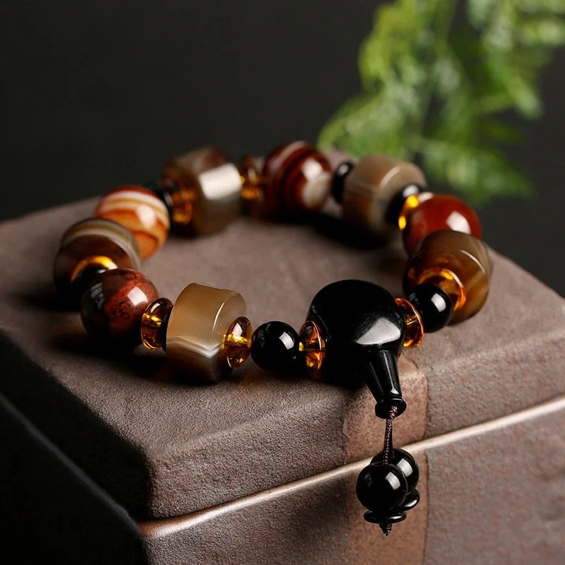 silver chain bracelets for women -Inner Stability Tibetan Agate Bracelet