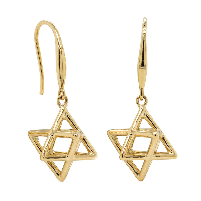 women’s vintage earrings -18ct Yellow Gold Merkaba Star Earrings