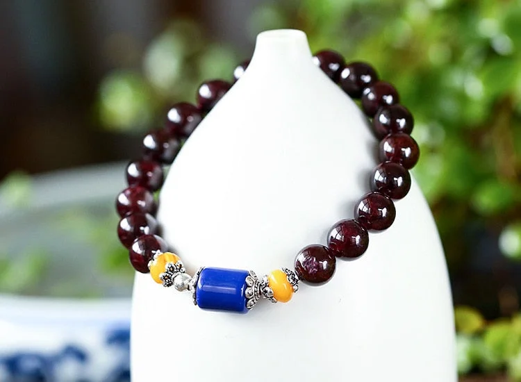 sparkling bracelets for women -Inner Wisdom Garnet Bracelet