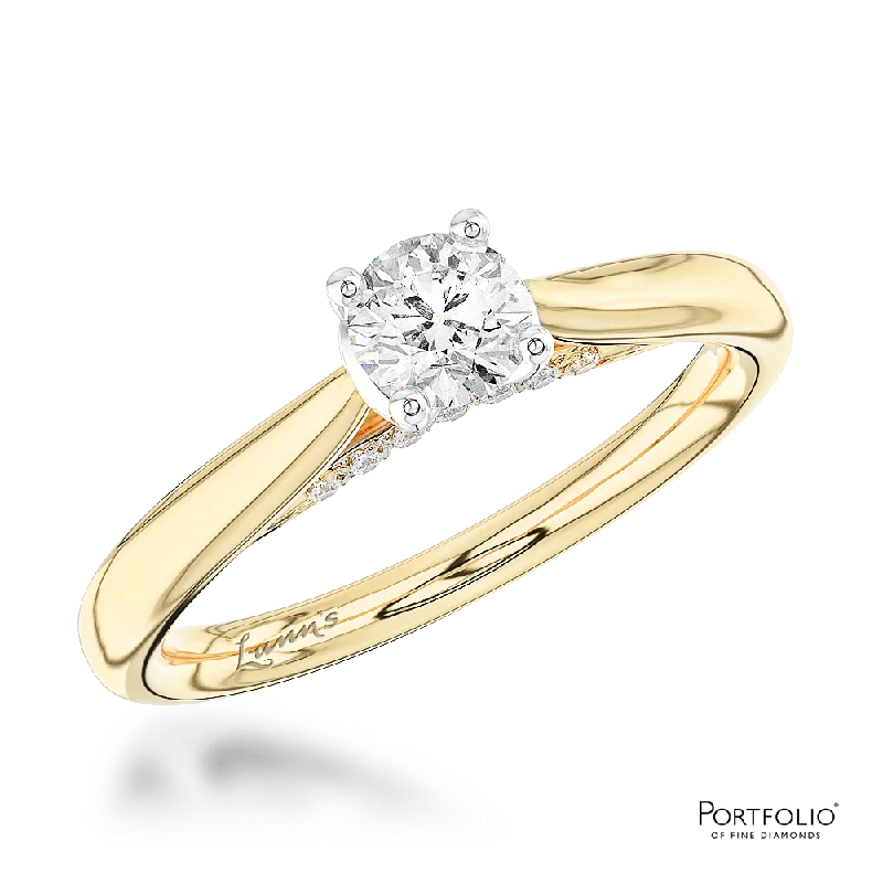 women’s eternity rings -Solitaire 0.30ct D SI1 Diamond Yellow Gold/Platinum Ring