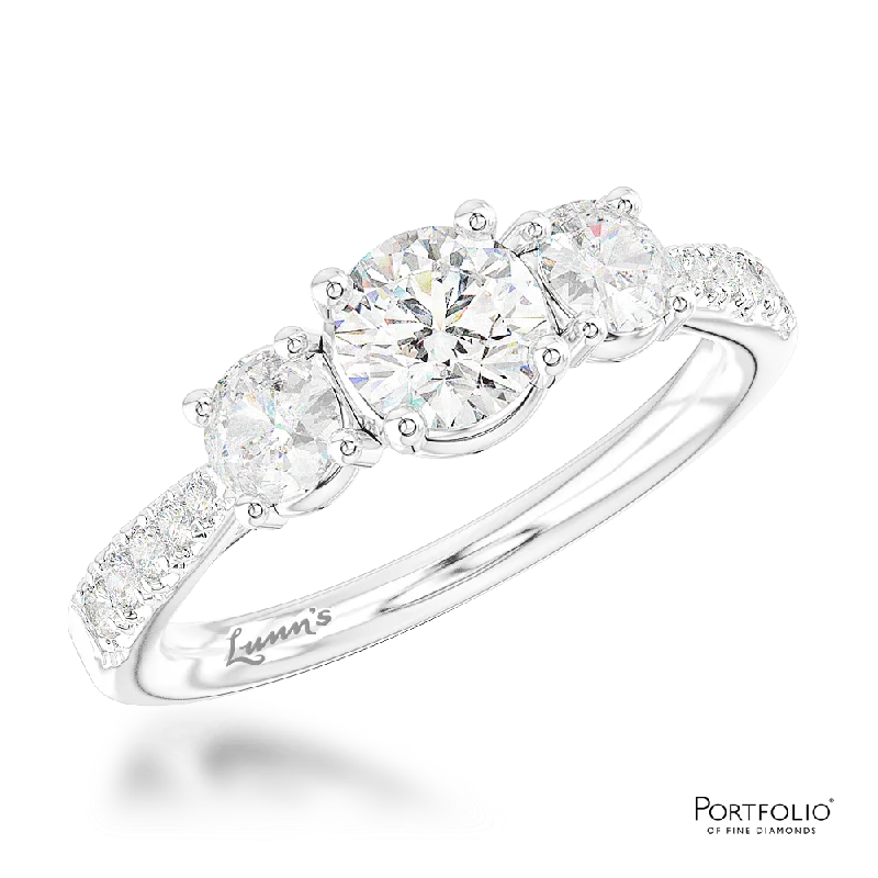 women’s promise rings -Skye Classic Three Stone 0.40ct E SI1 Diamond Platinum Ring