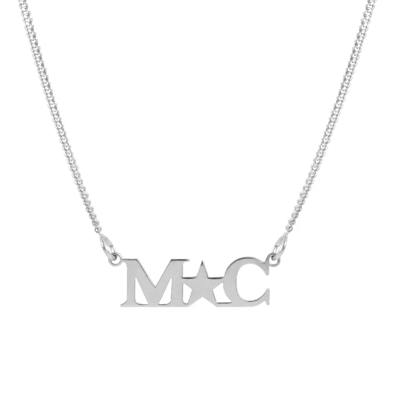 designer name necklaces for women -Custom You And Me Star Silver Necklace