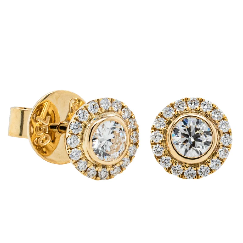 custom birthstone earrings -18ct Yellow Gold .42ct Diamond Isla Earrings