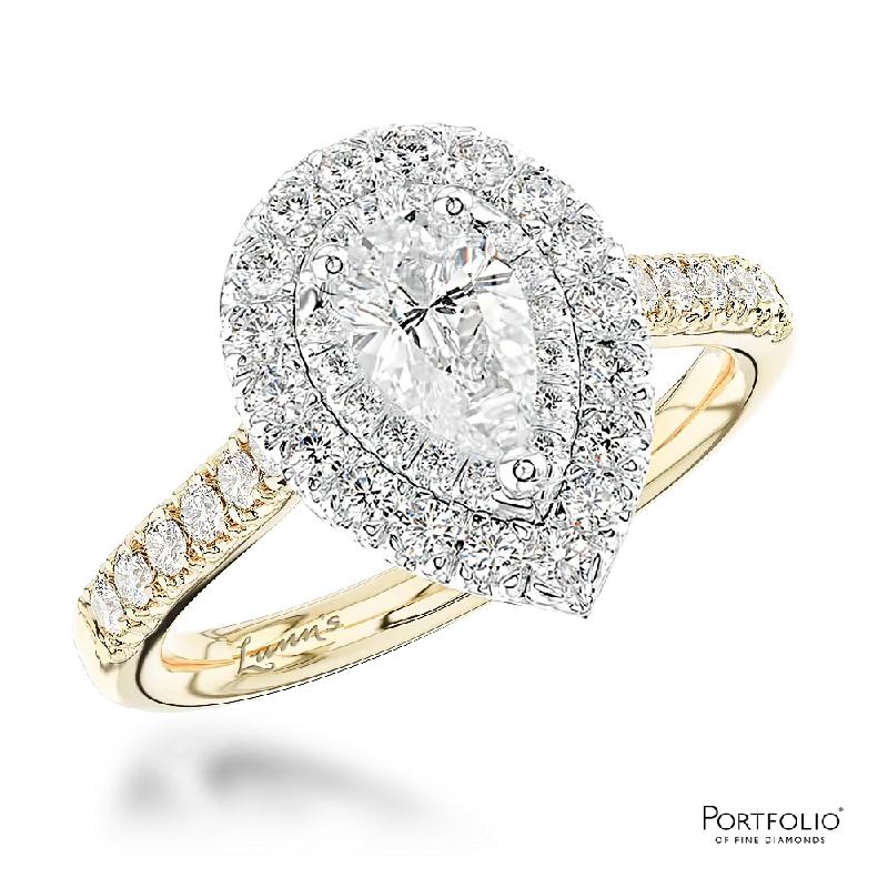 personalized engraved rings -Cluster 0.70ct G VS2 Diamond Yellow Gold/Platinum Ring