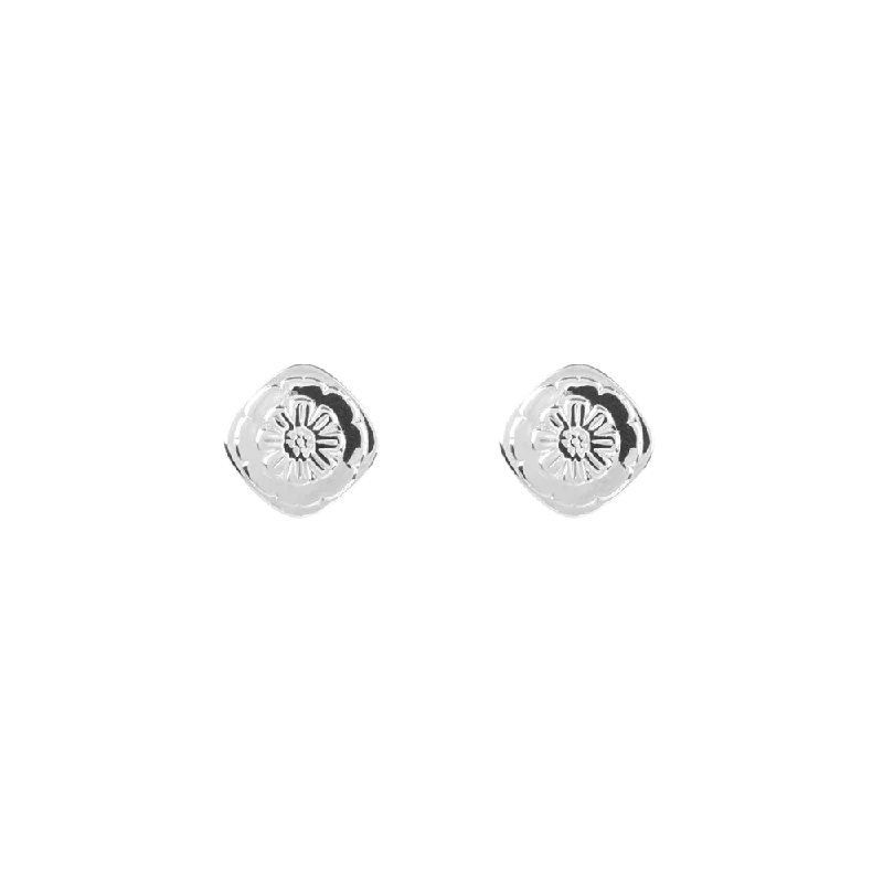 classic pearl earrings for women -Boh Runga Marigold Stud Earrings - Sterling Silver