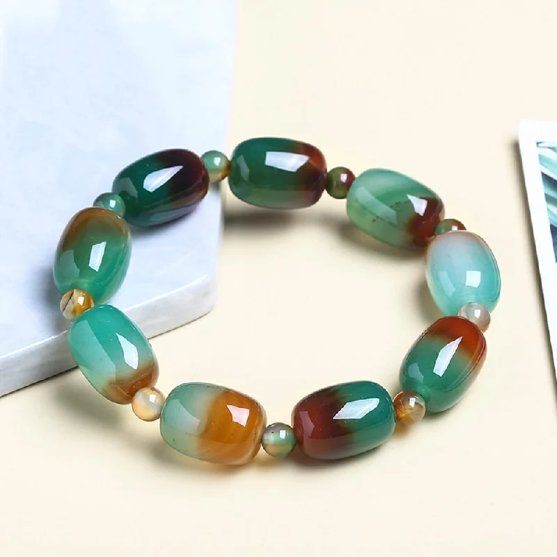 women’s gemstone bangles -Prosperous Peacock Agate Bracelet