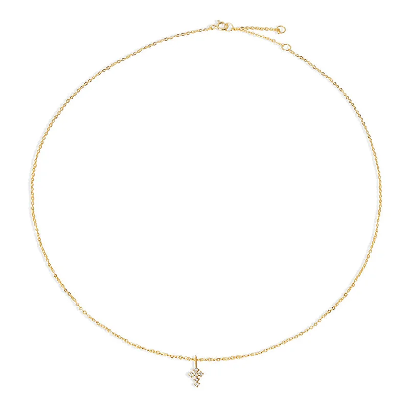 handcrafted necklaces for women -THE TINY PAVE' CROSS NECKLACE