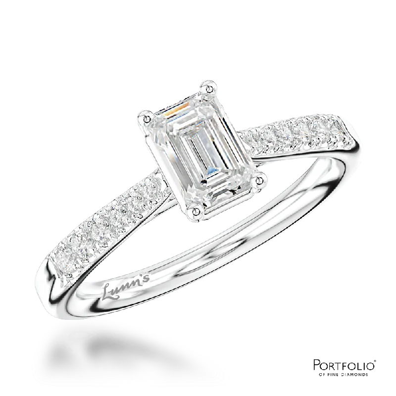 wedding ring sets for women -Solitaire 0.80ct G VVS1 Diamond Platinum Ring